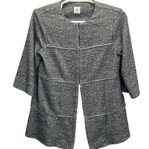 CAbi The Times Jacket Black Grey Size M Ribbed 3/4 Length Soft &amp; Stretch... - £35.19 GBP