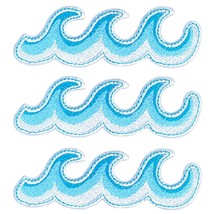 10 Pieces Ocean Wave Embroidered Patches Blue Sea Wave Iron On Patch Wav... - £16.50 GBP