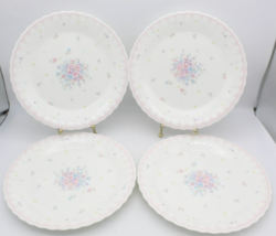Mikasa Precious Luncheon Plates Set of 4 A7059 Pink Floral Narumi Japan 9.25 in - £14.86 GBP