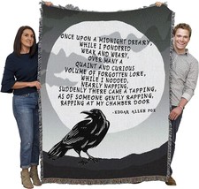 The Raven Blanket - Midnight Dreary Nevermore - Edgar Allan Poe Poem -, 72x54 - £60.91 GBP