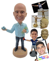 Personalized Bobblehead Good Looking Guy In Shirt With Stuff In Hand - Leisure &amp; - £72.74 GBP