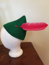 Green Felt hat with a Red Feather or All black for your Peter Pan Shadow... - £9.57 GBP