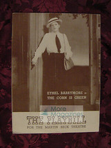 Playbill June 13 1943 THE CORN IS GREEN ETHEL BARRYMORE - $5.91 CAD