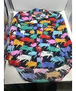 Men&#39;s Vintage 90&#39;s Wrangler Western Wear Rainbow Bull All Over Print Shi... - $95.08 CAD