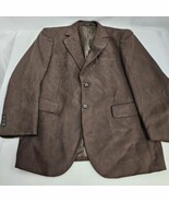 George Sports Coat Blazer Mens 42R Brown Faux Suede 2 Button Front Vintage - €17,74 EUR