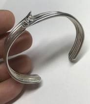 Vintage Solid Sterling Silver Wave Cuff Bracelt 19.3 Grams 6.5-7” - £66.56 GBP