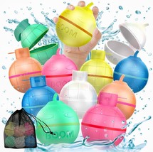 12pcs Reusable Water Balloons for Kids - Silicone Balloon with Magnetic Self Sea - £13.29 GBP