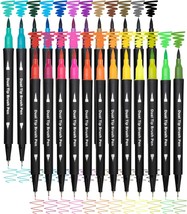 Dual Brush Marker Pens,24 Colored Markers,Fine Point and Brush Tip for K... - $19.89