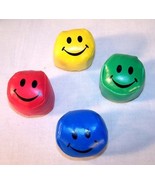 4 PC VINYL SMILE FACE FOOT KICK SACKS sporting balls kicking ball game s... - $90.24 MXN