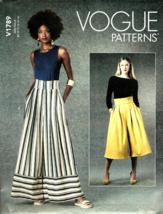 Vogue V1789 Misses Wide Legged Palazzo Pants Size 16 to 24 Uncut Sewing Pattern - $23.19