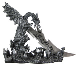 Wicked Fire-Breathing Dragon Knife Holder with Menacing-Looking Dagger - £27.12 GBP