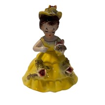 Vintage Napco? Flower Lady in Yellow Dress Figurine - $10.00