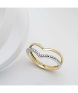 Double Chevron Ring-CZ Chevron Band-14k Solid Gold Ring-V Shaped Ring - $544.67 CAD