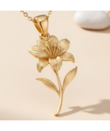 Alstroemeria Flower Pendant Necklace | 925 Sterling Silver Jewelry | Bot... - $43.99