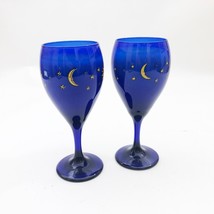Rio Grande Stoneware Blue Goblet Wine Glass Candles Set of 2 - €34,06 EUR