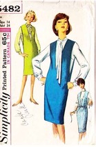 Vintage 1964 Misses&#39; JUMPER &amp; BLOUSE Simplicity Pattern 5482-s Size 14 - £9.42 GBP