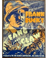 *Frank Buck&#39;s FANG AND CLAW (1935) Oversized Pressbook With Herald - $95.00