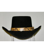 VINTAGE PIGALLE BLACK COWBOY WOOL FELT HAT w/PHYTON SKIN HATBANDS,BUCKLE... - $543.43 MXN