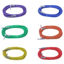 6Pack Colored 1/4 20Ft Foot Right Angle - Straight Patch Cable Guitar Instrument - £47.71 GBP