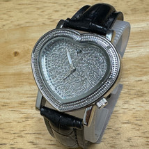 Mania Quartz Watch Unisex 30m Silver Heart Shape Genuine Diamonds New Ba... - $37.99