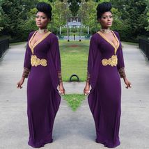 Tifanny Kaftan Dress gala dress formal party,wedding,braidsmade(Dark Purple) - £70.53 GBP