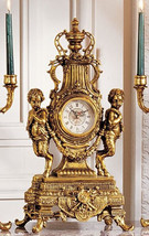 Rococo Grand Clock with Pan Child sculptures Replica Reproduction 24&quot; - £197.01 GBP