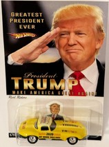 Yellow Jaguar E-Type Custom Hot Wheels Donald Trump&#39;s MAGA w/Real Riders  * - £60.33 GBP