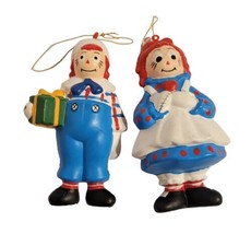 MacMillan Raggedy Ann &amp; Andy 4&quot; Tall Blow Mold Christmas Ornament Lot Of 2 1992  - £11.81 GBP
