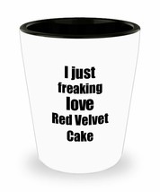 Red Velvet Cake Lover Shot Glass I Just Freaking Love Funny Gift Idea For Liquor - £10.10 GBP