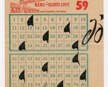 1980&#39;s El Capitan Club Keno Ticket Hawthorn Nevada Sportsmen&#39;s Headquarters - $27.72