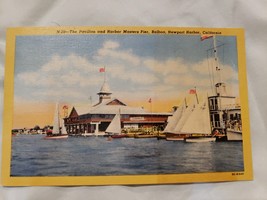 CALIFORNIA BALBOA NEWPORT HARBOR MASTERS PIER PAVILION 1940 Linen Divide... - $7.75