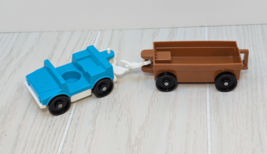 Fisher-Price Little People vintage zoo blue car brown trolly tram replac... - $9.89