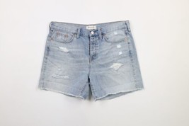 Madewell Womens Size 29 Distressed Button Fly Denim Jean Shorts Blue Cotton - £29.70 GBP