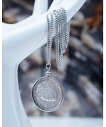 1946 Booker T Washington Commemorative Silver Half Dollar Coin Necklace ... - $94.52 CAD