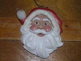 Plastic Resin SANTA CLAUS Head with Chubby Cheeks &amp; Puff Ball on Hat Christmas - £6.04 GBP