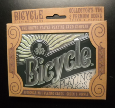 US Playing Card Company Bicycle 2016 2017 Two Sealed Decks Metal Tin Pap... - $10.99