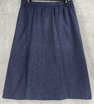 Frost Bros Skirt Womens 14 Blue Pleated Wool Blend Classic Vintage Midi - £30.06 GBP