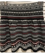 Vera Wang Princess Knit Skirt Womens Size M  Fair Isle Pleated Striped R... - $20.46 CAD