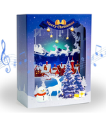 3D Pop up Christmas Card with RGB Light &amp; 2 Song Music, Musical Animated... - $18.48