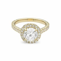 3.00CT Forever One Moissanite Halo VSF Engagement Ring 14K Yellow Gold  - £1,602.70 GBP