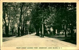 Front St. Looking West Greenport Long Island NY -Photo Tone 1937 Postcard Bk63 - £4.65 GBP