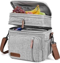 Lunch Bag for Women Men Double Deck Lunch Box Leakproof Insulated Soft Large Adu - £40.38 GBP