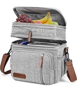 Lunch Bag for Women Men Double Deck Lunch Box Leakproof Insulated Soft L... - £39.73 GBP