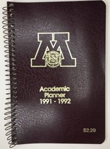 Vintage University of Minnesota Academic Planner 1991 - 1992 Spiral - £9.54 GBP