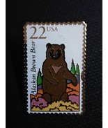 USPS 22¢ Alaskan Brown Bear Stamp Metal Pin-back Pin - NEW - £2.35 GBP