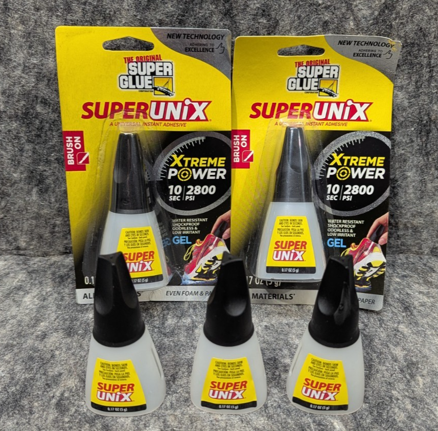 5 New Superglue Corp Superunix Brush 5g Universal Instant Adhesive - $12.99