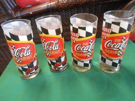 Collectible Set of 4 COCA COLA Glasses THE COCA COLA RACING FAMILY - $10.80