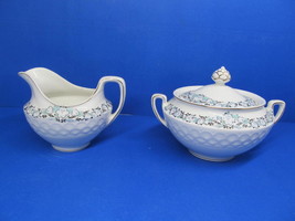 Johnson Brothers Rosalind Creamer And Sugar Bowl Discontinued  GUC Crazing - £30.66 GBP