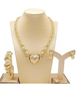 HUGS &amp;KISSES xo set necklace bracelet earrings ring 18k Layered real gol... - $552.47 MXN