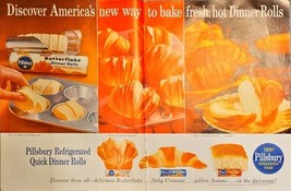 PILLSBURY Quick Dinner Rolls - Dual Ad - Butterflake Rolls-1961 Vintage ... - $19.31 CAD